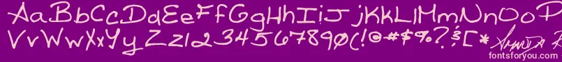 ReedsWriting Font – Pink Fonts on Purple Background
