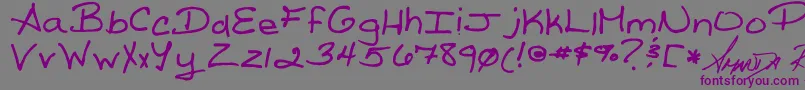Шрифт ReedsWriting – фиолетовые шрифты на сером фоне