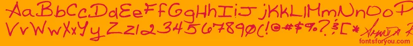 Więcej informacji o czcionce ReedsWriting Czcionka ReedsWriting – czerwone czcionki na pomarańczowym tle