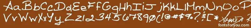 ReedsWriting Font – White Fonts on Brown Background