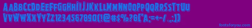 Ghoulishintentpunch-Schriftart – Blaue Schriften auf violettem Hintergrund