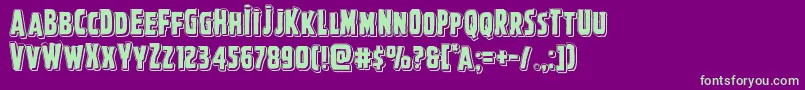 Ghoulishintentpunch Font – Green Fonts on Purple Background