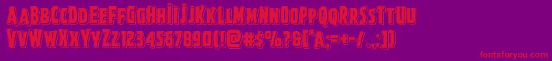 Ghoulishintentpunch-Schriftart – Rote Schriften auf violettem Hintergrund