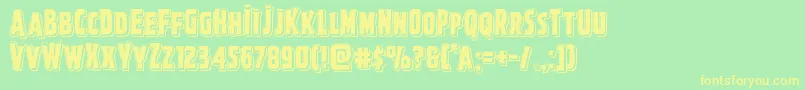 Ghoulishintentpunch Font – Yellow Fonts on Green Background