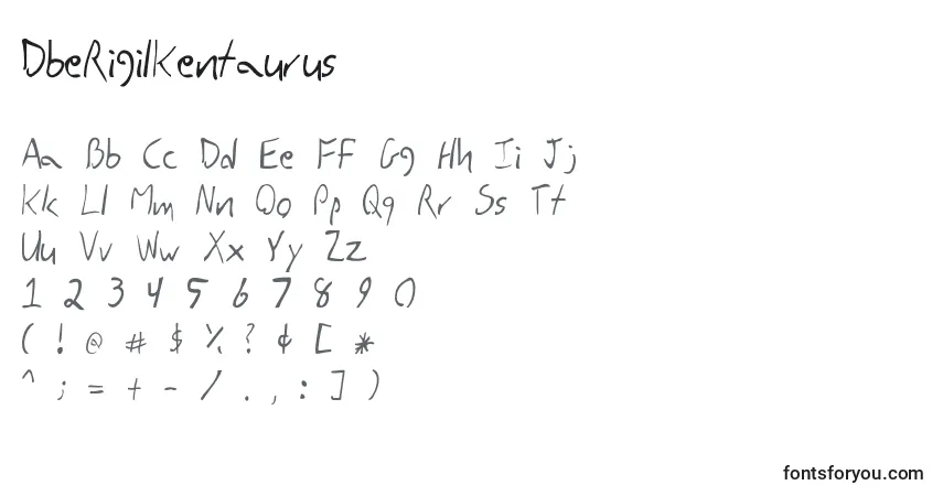 A fonte DbeRigilKentaurus – alfabeto, números, caracteres especiais