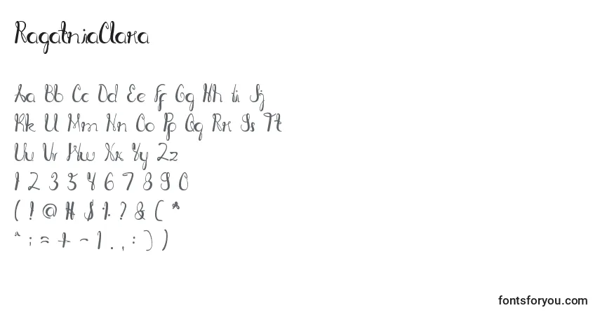 Fuente RagatniaClara - alfabeto, números, caracteres especiales