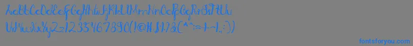 フォントRagatniaClara – 灰色の背景に青い文字