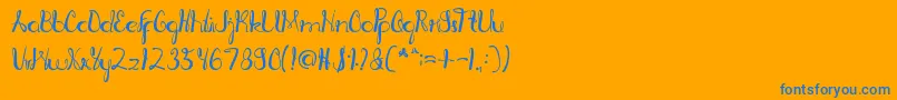 RagatniaClara Font – Blue Fonts on Orange Background