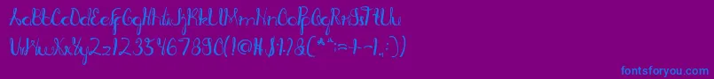 RagatniaClara Font – Blue Fonts on Purple Background