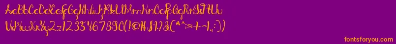 RagatniaClara Font – Orange Fonts on Purple Background