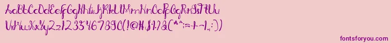 RagatniaClara-Schriftart – Violette Schriften auf rosa Hintergrund