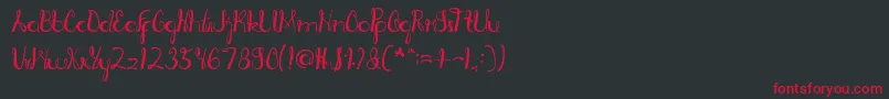 RagatniaClara Font – Red Fonts on Black Background