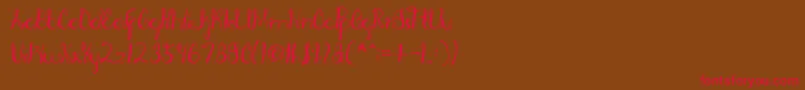 RagatniaClara Font – Red Fonts on Brown Background