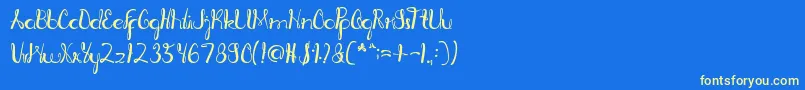 RagatniaClara Font – Yellow Fonts on Blue Background