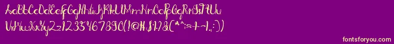 RagatniaClara Font – Yellow Fonts on Purple Background