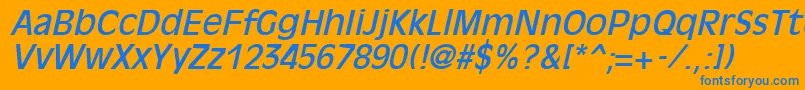OliviaantiqueItalic Font – Blue Fonts on Orange Background