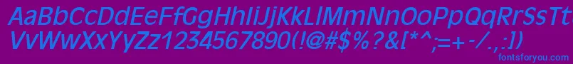 OliviaantiqueItalic Font – Blue Fonts on Purple Background