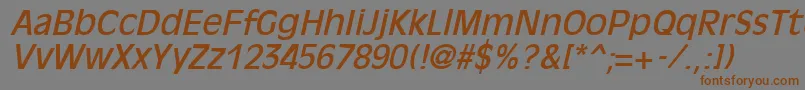 OliviaantiqueItalic-Schriftart – Braune Schriften auf grauem Hintergrund