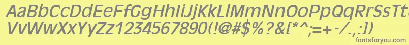 Fonte OliviaantiqueItalic – fontes cinzas em um fundo amarelo