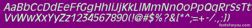 OliviaantiqueItalic Font – Green Fonts on Purple Background