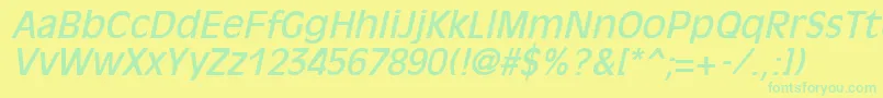 OliviaantiqueItalic Font – Green Fonts on Yellow Background