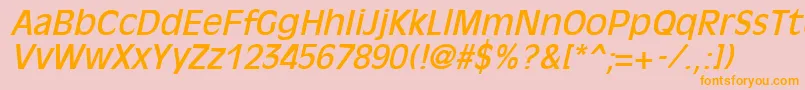OliviaantiqueItalic Font – Orange Fonts on Pink Background
