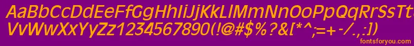 Czcionka OliviaantiqueItalic – pomarańczowe czcionki na fioletowym tle
