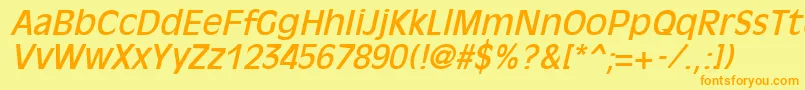 OliviaantiqueItalic Font – Orange Fonts on Yellow Background