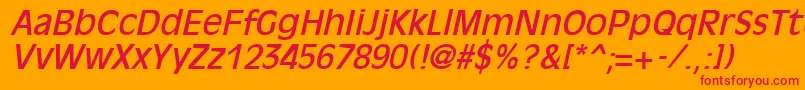 Police OliviaantiqueItalic – polices rouges sur fond orange
