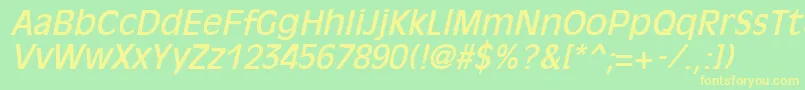 OliviaantiqueItalic Font – Yellow Fonts on Green Background