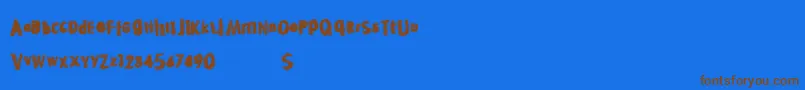 Hotdiscovery Font – Brown Fonts on Blue Background