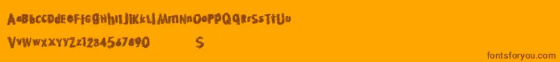 Hotdiscovery Font – Brown Fonts on Orange Background