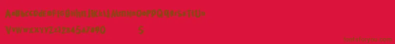 Hotdiscovery Font – Brown Fonts on Red Background