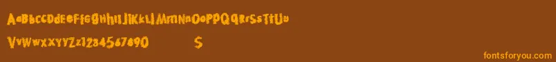 Hotdiscovery Font – Orange Fonts on Brown Background