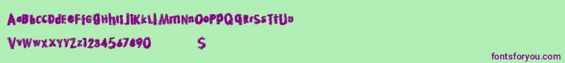Hotdiscovery Font – Purple Fonts on Green Background