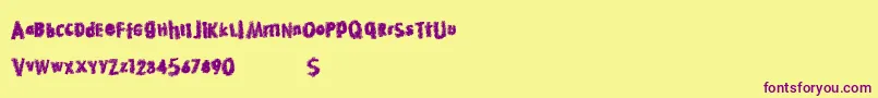 Hotdiscovery Font – Purple Fonts on Yellow Background