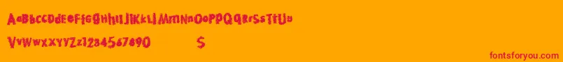 Hotdiscovery-fontti – punaiset fontit oranssilla taustalla