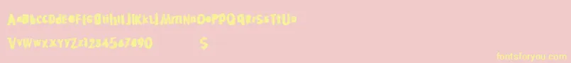 Hotdiscovery Font – Yellow Fonts on Pink Background