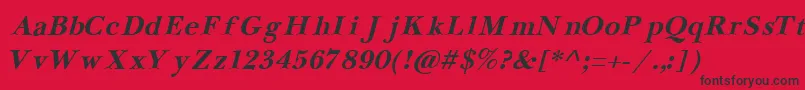 NewbaskervilleCyrillicBoldItalic Font – Black Fonts on Red Background