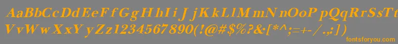 NewbaskervilleCyrillicBoldItalic Font – Orange Fonts on Gray Background