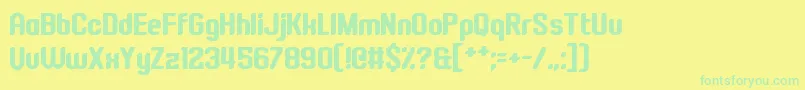 FourMadDogs Font – Green Fonts on Yellow Background