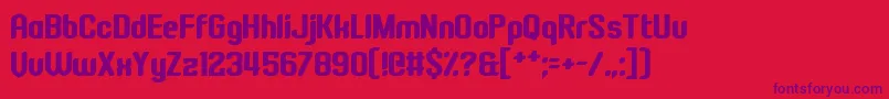 Fonte FourMadDogs – fontes roxas em um fundo vermelho