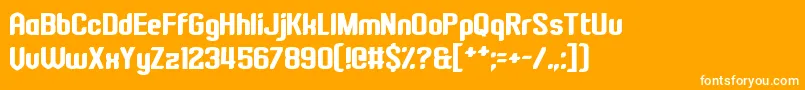 FourMadDogs Font – White Fonts on Orange Background