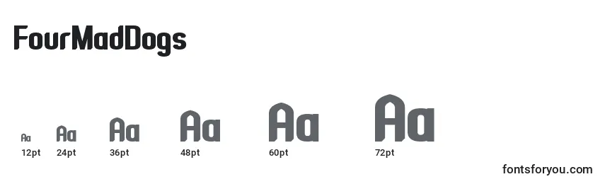 Größen der Schriftart FourMadDogs