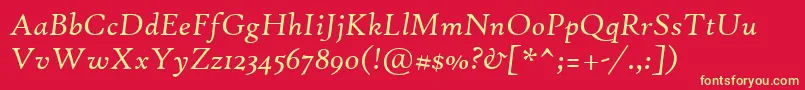 HighTowerTextРљСѓСЂСЃРёРІ Font – Yellow Fonts on Red Background