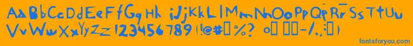 Chi Font – Blue Fonts on Orange Background