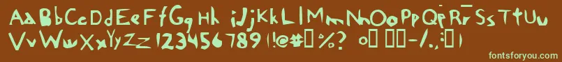 Chi Font – Green Fonts on Brown Background