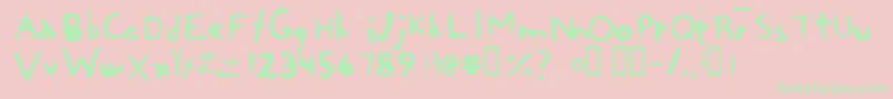 Chi Font – Green Fonts on Pink Background