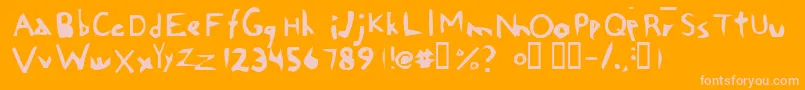 Chi Font – Pink Fonts on Orange Background