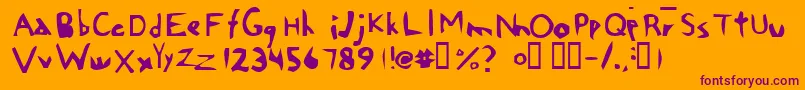 Chi Font – Purple Fonts on Orange Background